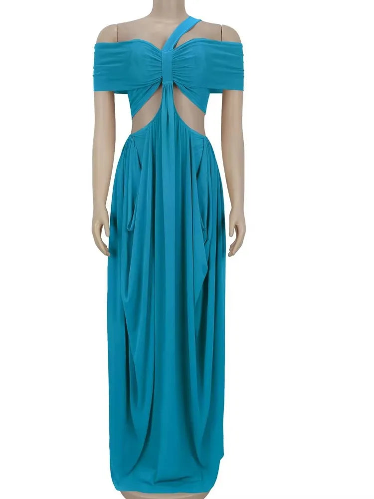 Beyprern Chic Women's Cut Out Layered Irregular Party Dresses Special Occasion Outfits Loose Ruched Night Out Vestidos Clubwear